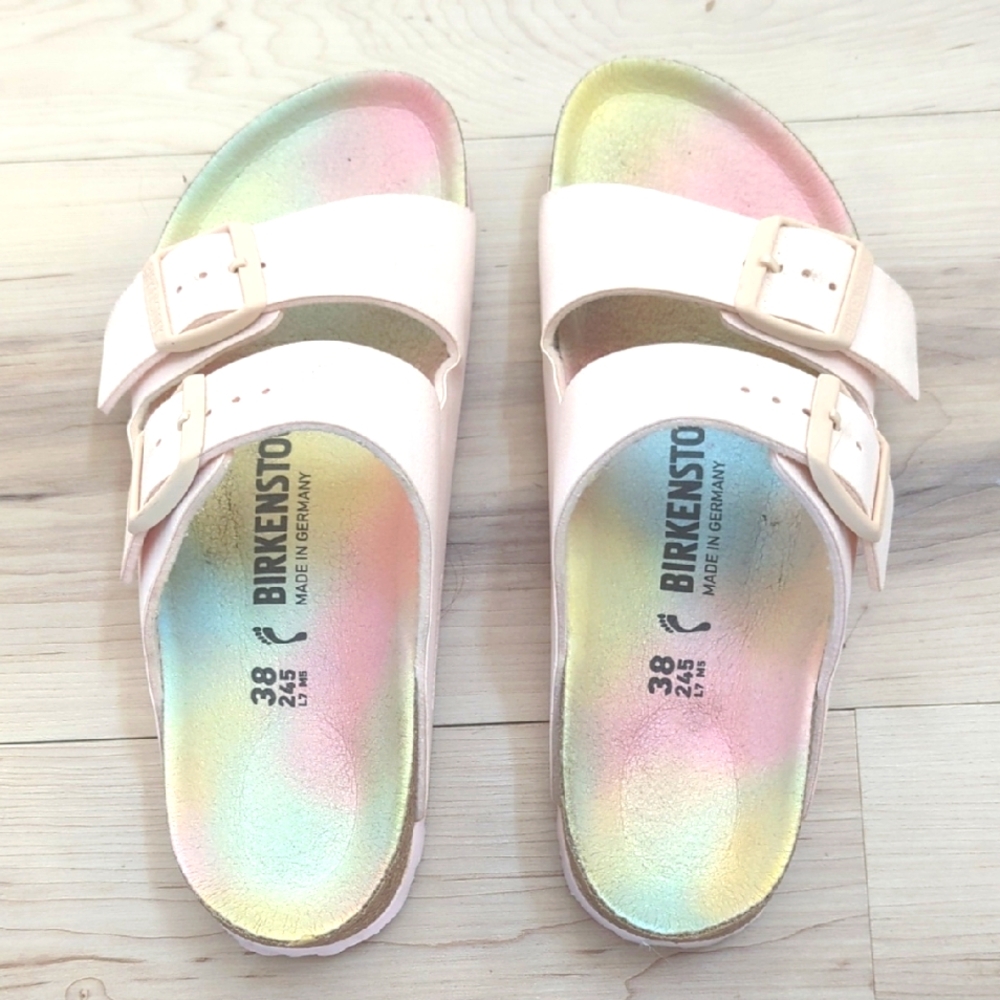 Birkenstock Rainbow Slide Sandals Size 38 / 7.5
